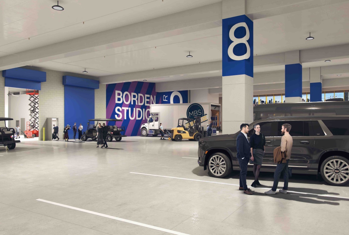 Parking Garage and equipment entrance rendering
